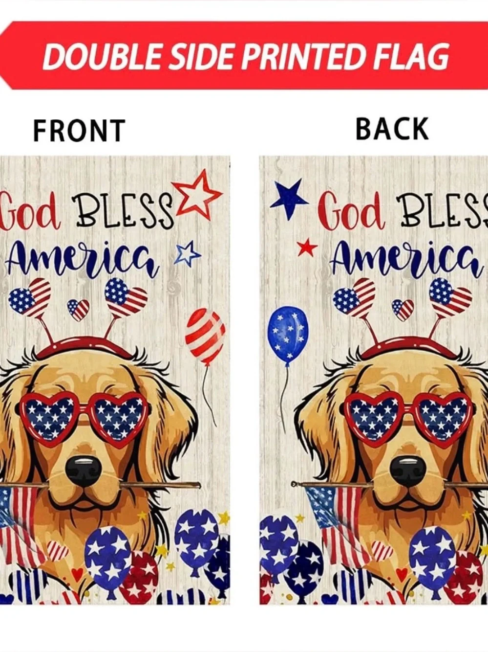 Outdoor Flag with Patriotic Dog Theme